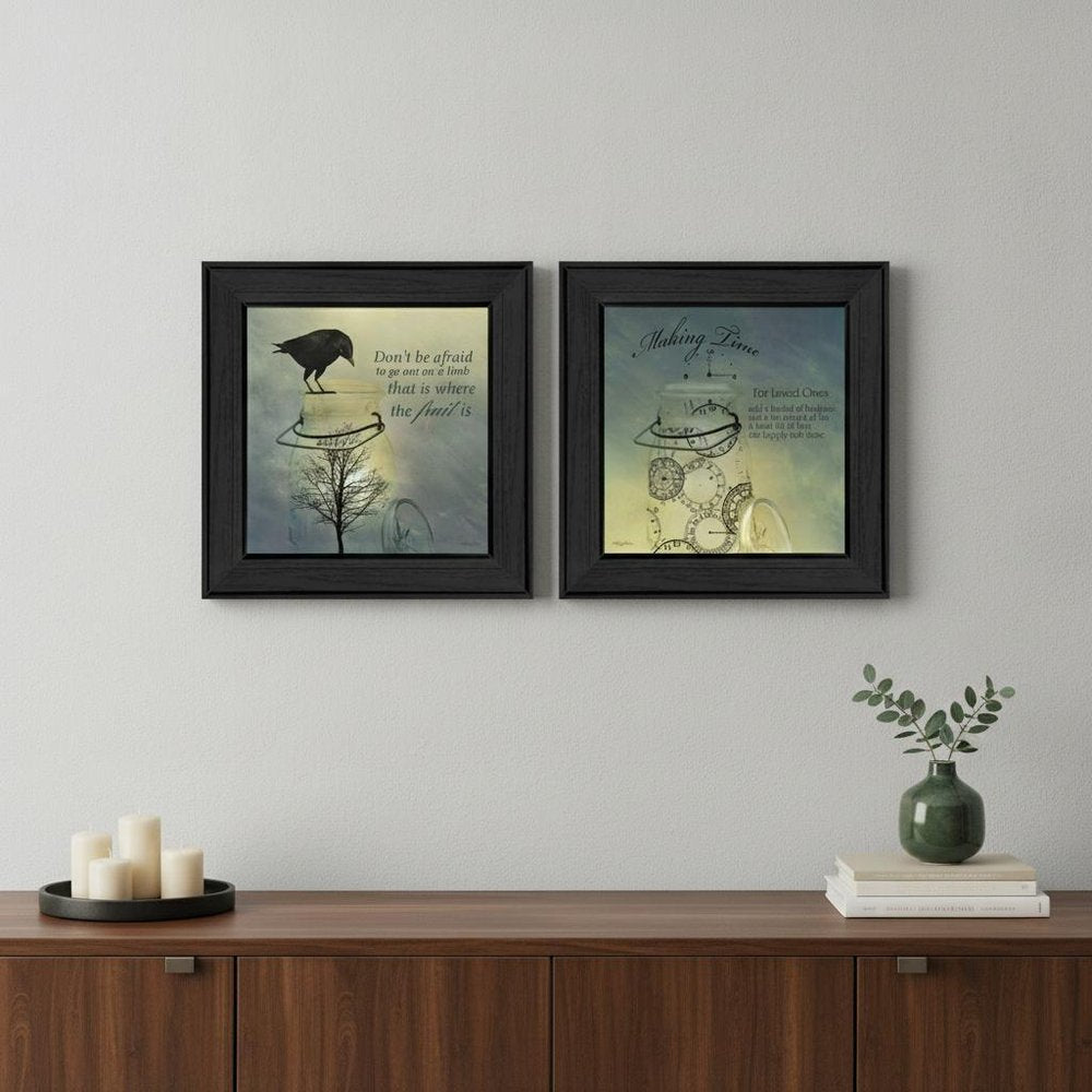 Set Of Two Glass Jars Black Framed Print Kitchen Wall Art HomeRoots
