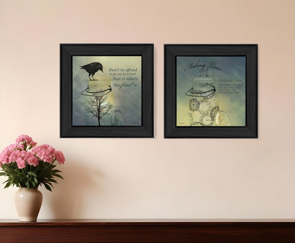 Set Of Two Glass Jars Black Framed Print Kitchen Wall Art HomeRoots