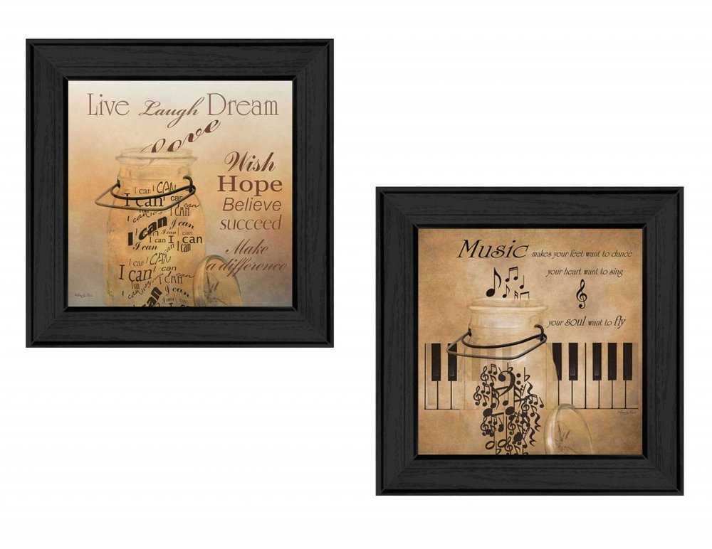 Set Of Two Music 3 Black Framed Print Wall Art HomeRoots