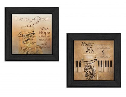 Set Of Two Music 3 Black Framed Print Wall Art HomeRoots