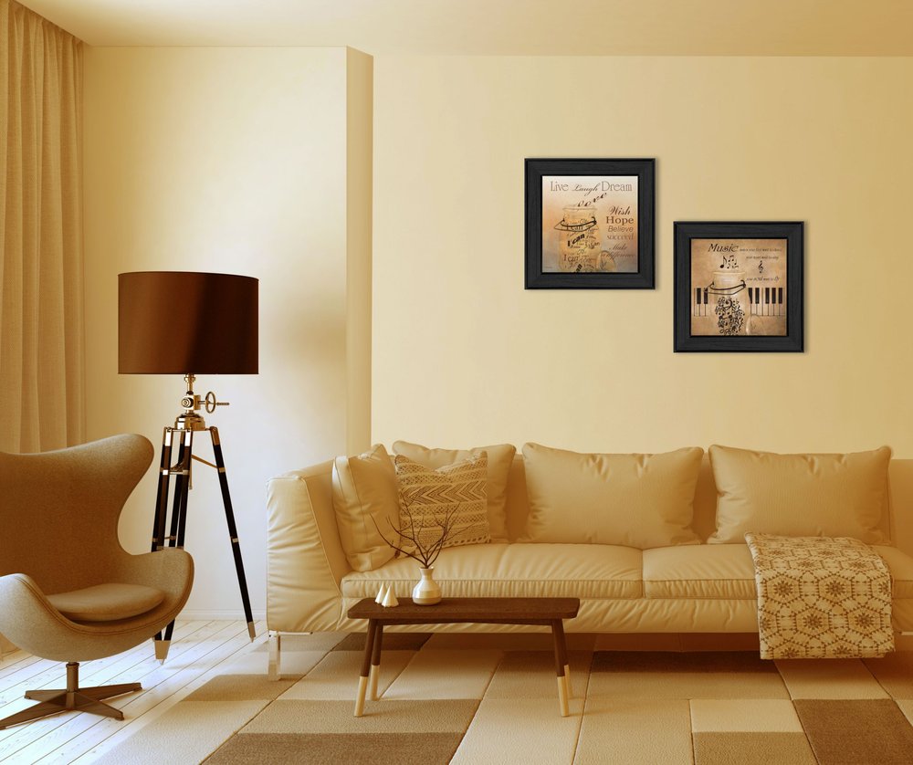 Set Of Two Music 3 Black Framed Print Wall Art HomeRoots
