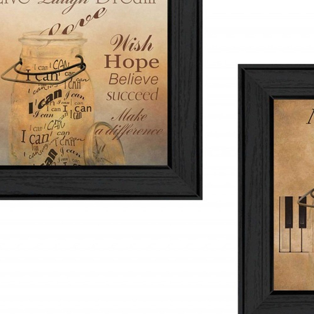 Set Of Two Music 3 Black Framed Print Wall Art HomeRoots