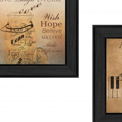 Set Of Two Music 3 Black Framed Print Wall Art HomeRoots