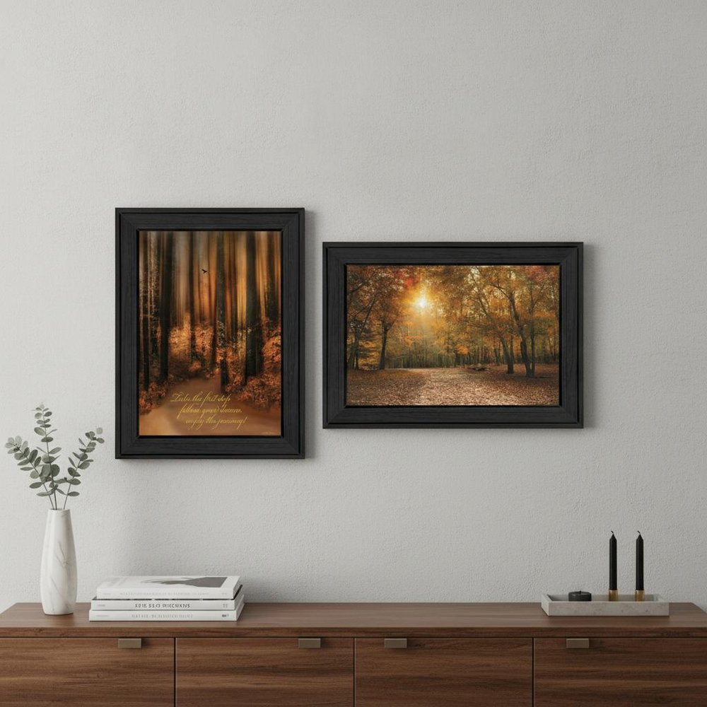 Set Of Two Autumn Black Framed Print Wall Art HomeRoots
