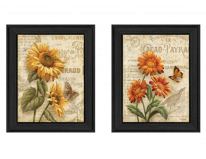 Set Of Two Flowers 2 Black Framed Print Wall Art HomeRoots