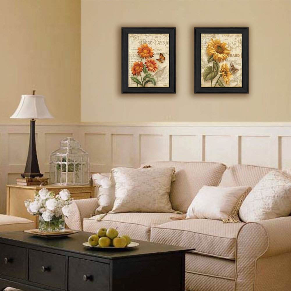 Set Of Two Flowers 2 Black Framed Print Wall Art HomeRoots