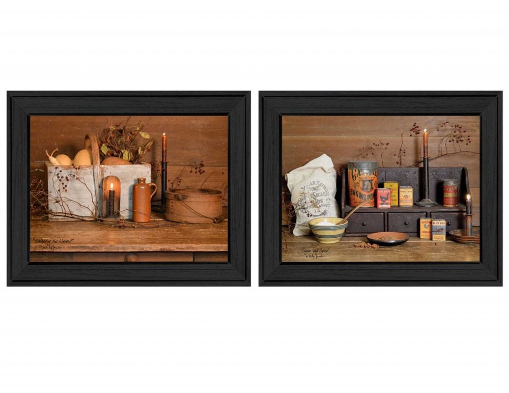 Set Of Two Baking Supplies Black Framed Print Wall Art HomeRoots