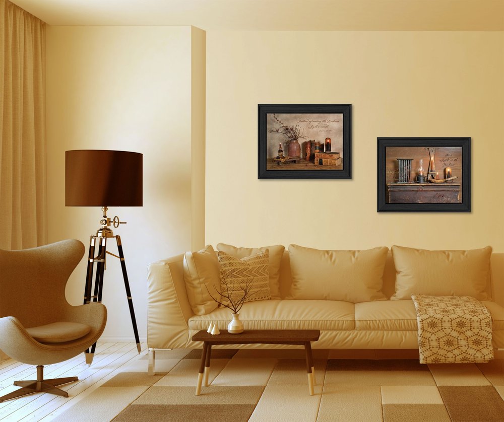 Set Of Two Candles Black Framed Print Wall Art HomeRoots