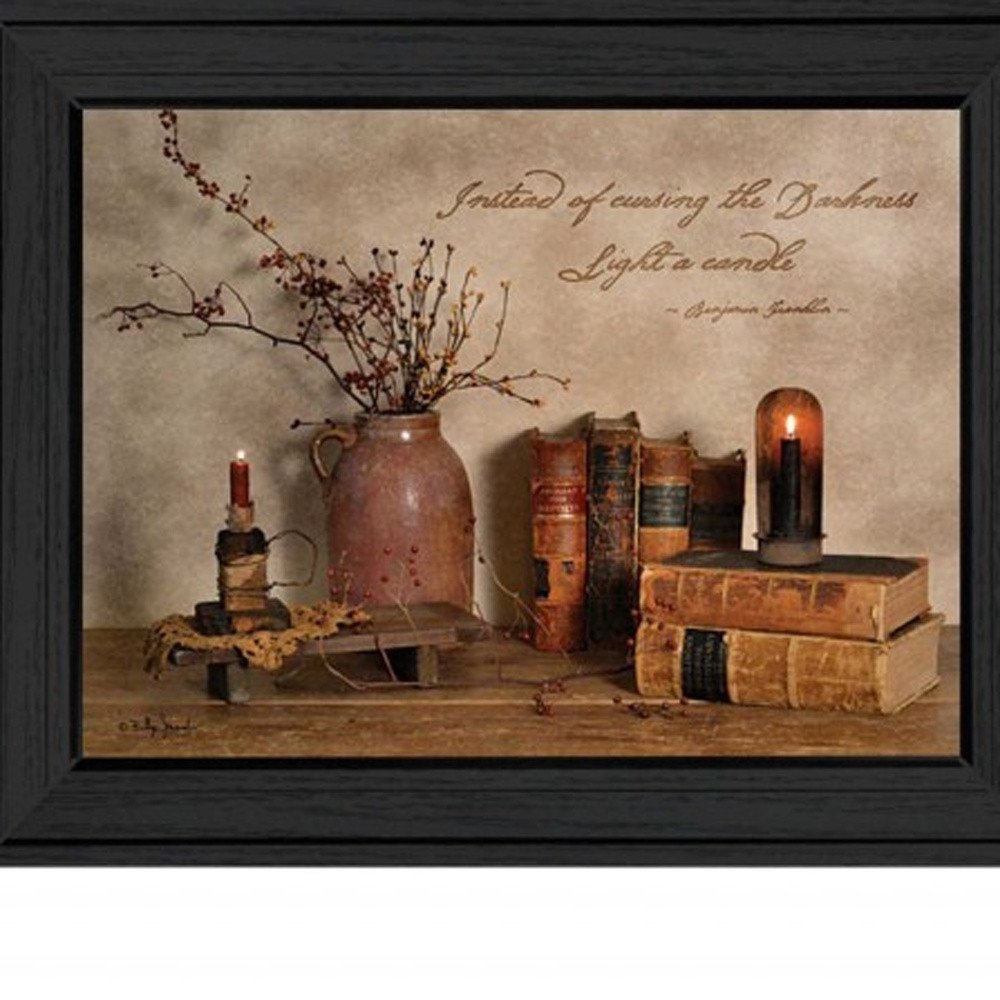 Set Of Two Candles Black Framed Print Wall Art HomeRoots