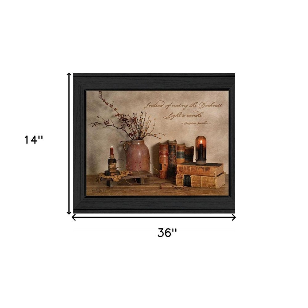Set Of Two Candles Black Framed Print Wall Art HomeRoots