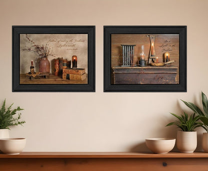 Set Of Two Candles Black Framed Print Wall Art HomeRoots