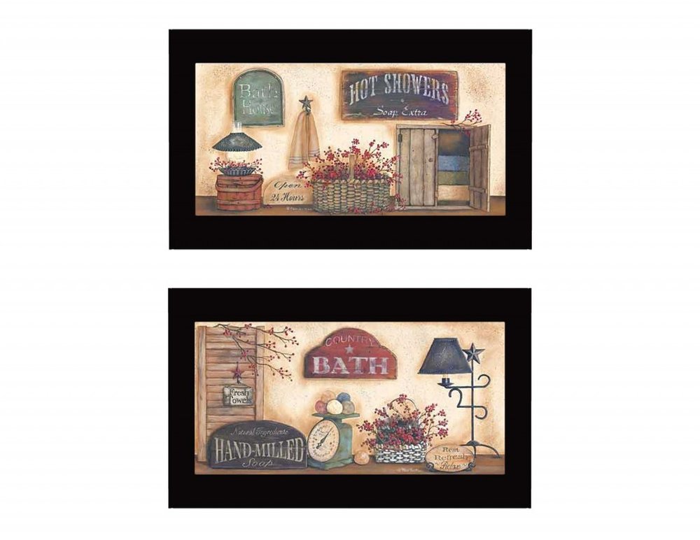 Set Of Two Bath 1 Black Framed Print Bathroom Wall Art HomeRoots