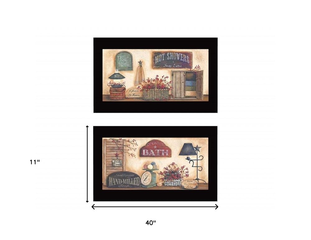 Set Of Two Bath 1 Black Framed Print Bathroom Wall Art HomeRoots