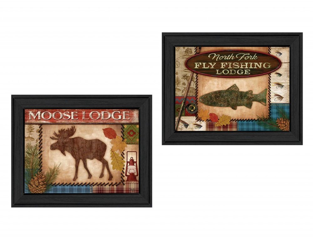 Set Of Two Lodge I Black Framed Print Wall Art HomeRoots