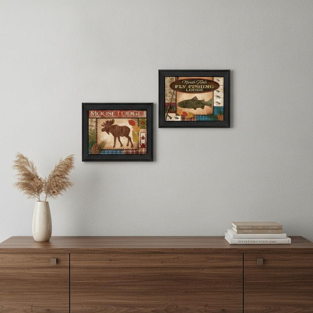 Set Of Two Lodge I Black Framed Print Wall Art HomeRoots