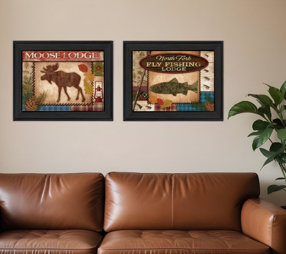 Set Of Two Lodge I Black Framed Print Wall Art HomeRoots