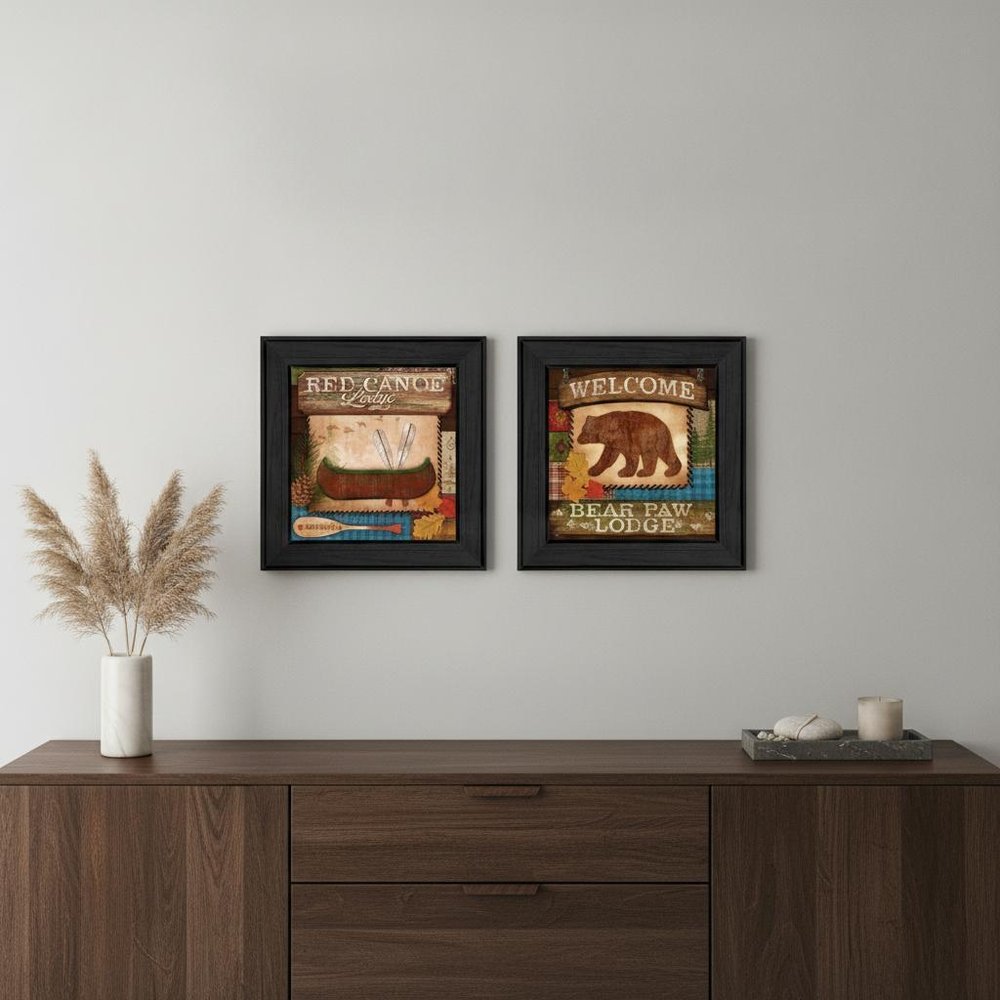 Set Of Two Lodge II Black Framed Print Wall Art HomeRoots