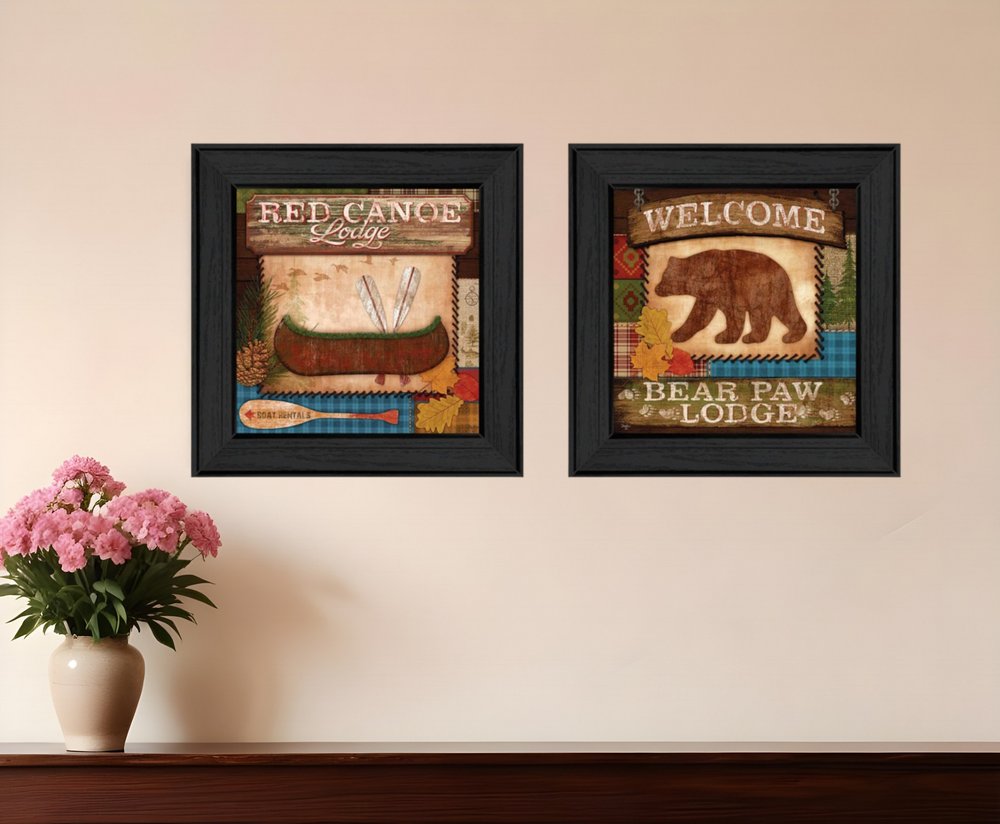 Set Of Two Lodge II Black Framed Print Wall Art HomeRoots