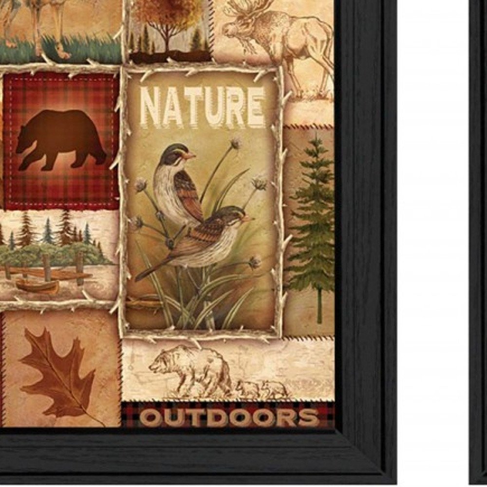 Set Of Two Lodge Collage Black Framed Print Wall Art HomeRoots