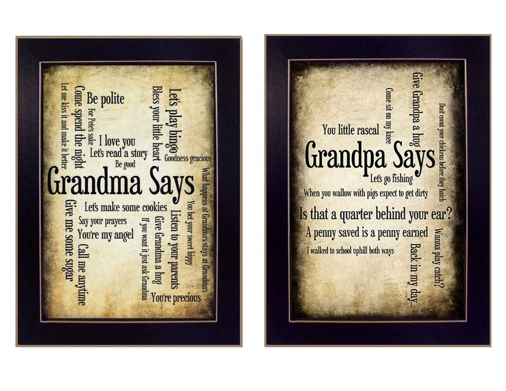 Set Of Two Grandparents Black Framed Print Wall Art HomeRoots