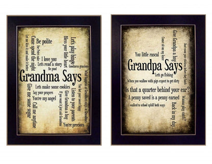 Set Of Two Grandparents Black Framed Print Wall Art HomeRoots