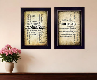 Set Of Two Grandparents Black Framed Print Wall Art HomeRoots