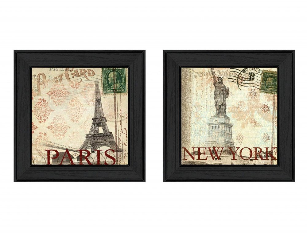 Set Of Two Post Cards Black Framed Print Wall Art HomeRoots