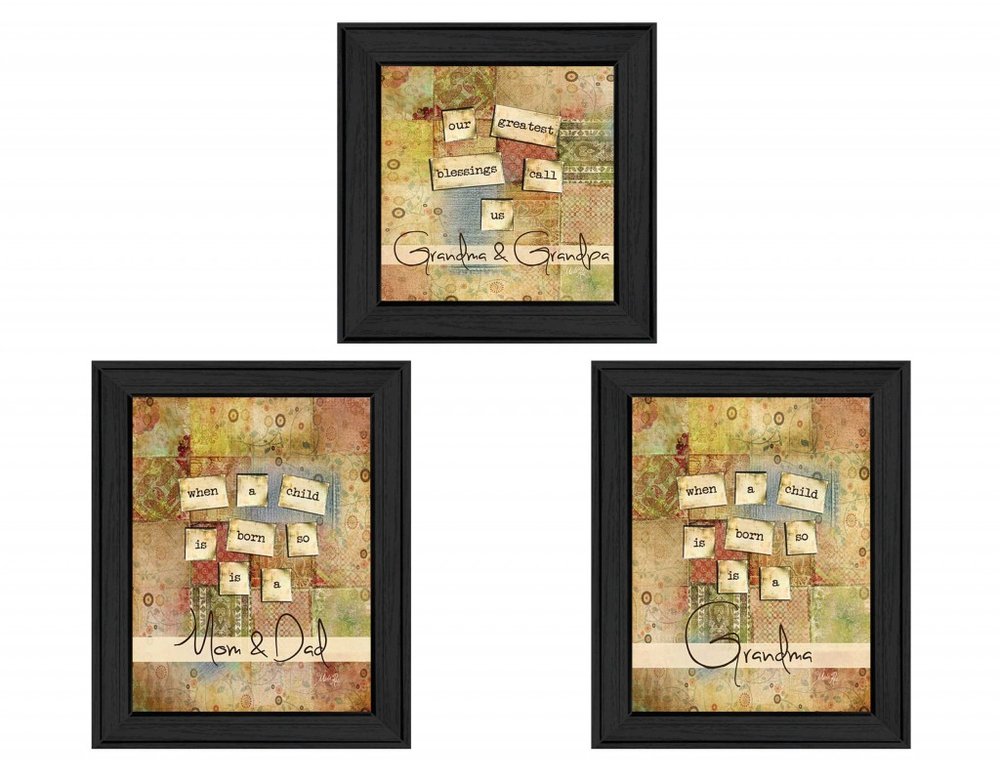 Set Of Three Child Collection Black Framed Print Wall Art HomeRoots