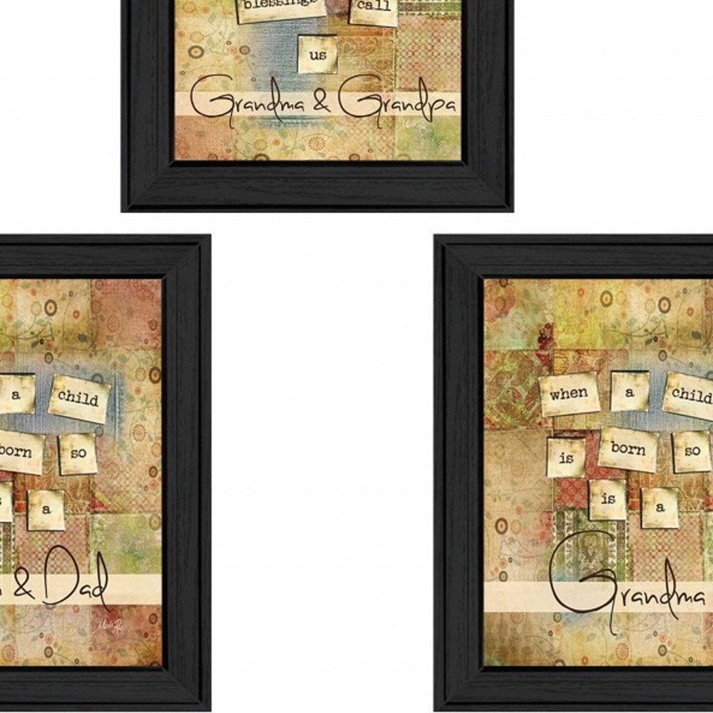Set Of Three Child Collection Black Framed Print Wall Art HomeRoots