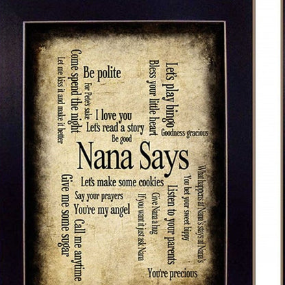 Set Of Two Nana or Papa Black Framed Print Wall Art HomeRoots