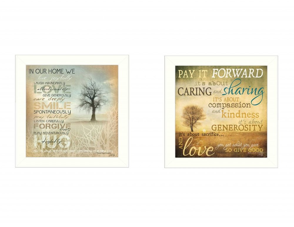 Set Of Two Meaning 1 White Framed Print Wall Art HomeRoots