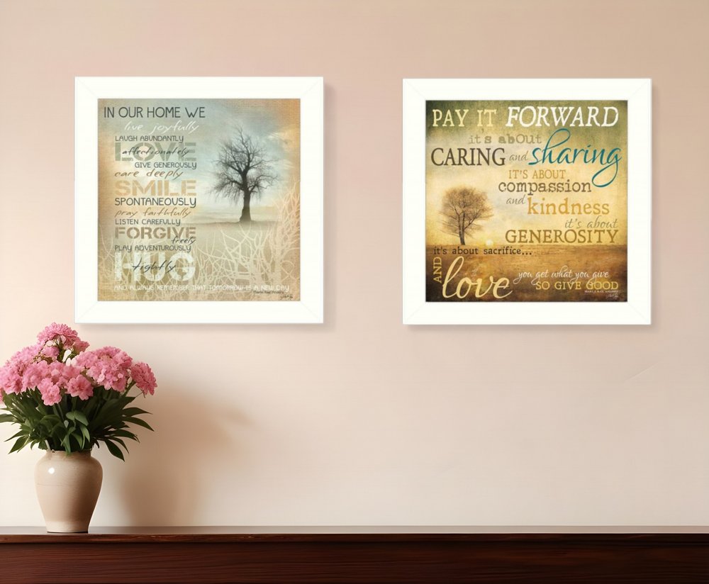 Set Of Two Meaning 1 White Framed Print Wall Art HomeRoots