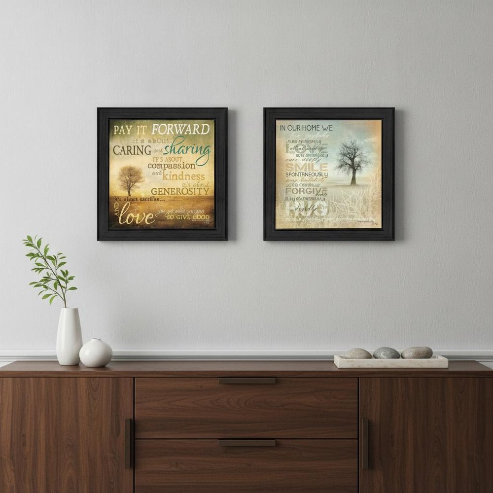 Set Of Two Meaning 2 Black Framed Print Wall Art HomeRoots
