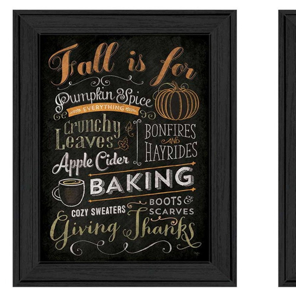 Set Of Two Pumpkin Patch Black Framed Print Wall Art HomeRoots