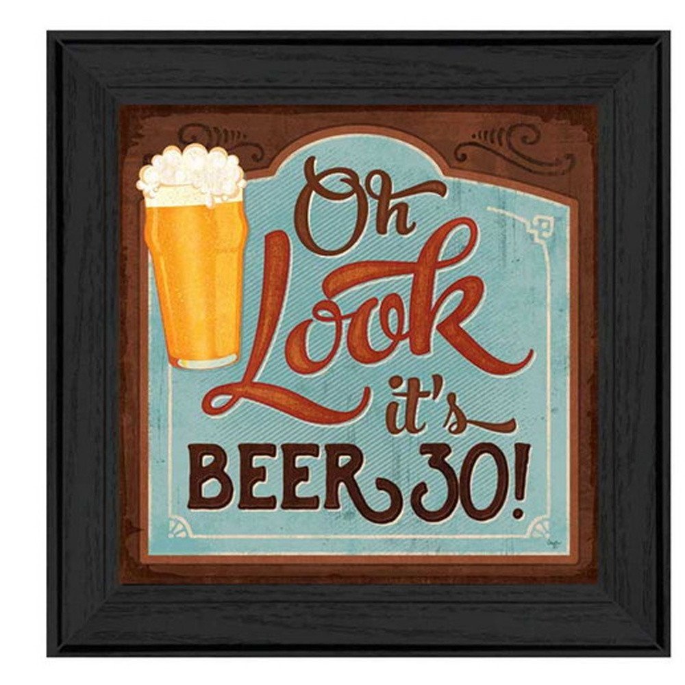 Set Of Two Beer Oclock Black Framed Print Wall Art HomeRoots