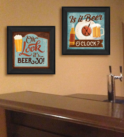 Set Of Two Beer Oclock Black Framed Print Wall Art HomeRoots