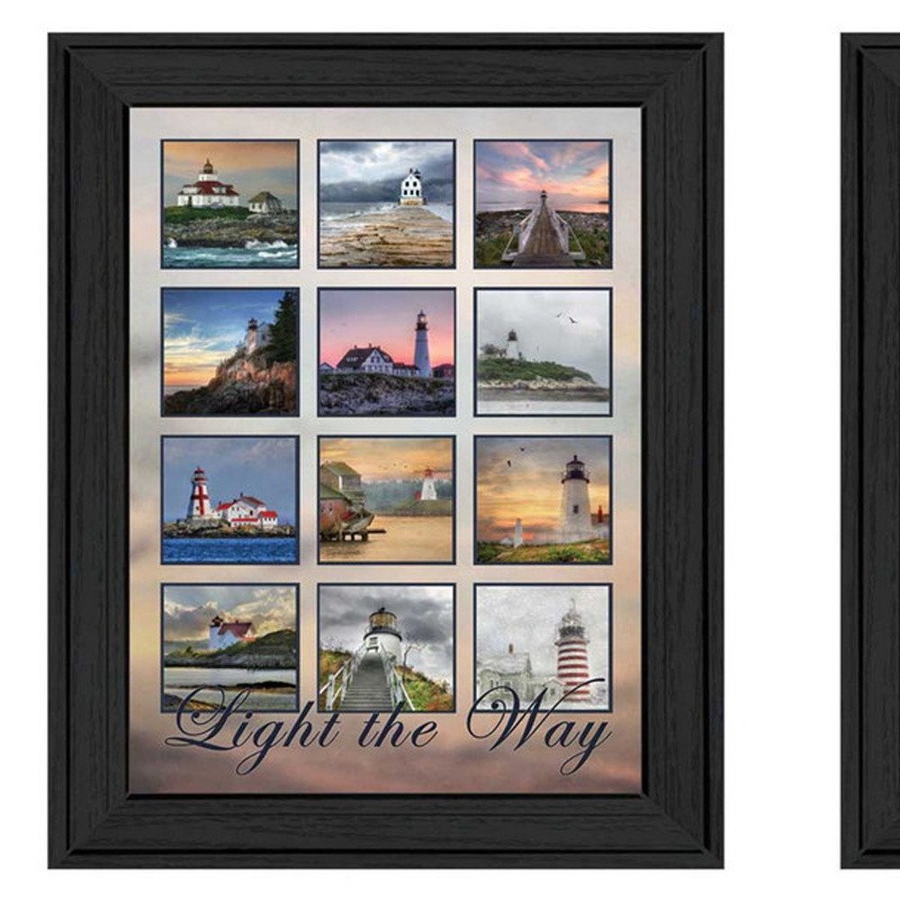 Set Of Two Light Your Way Black Framed Print Wall Art HomeRoots