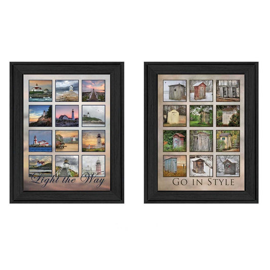 Set Of Two Light Your Way Black Framed Print Wall Art HomeRoots