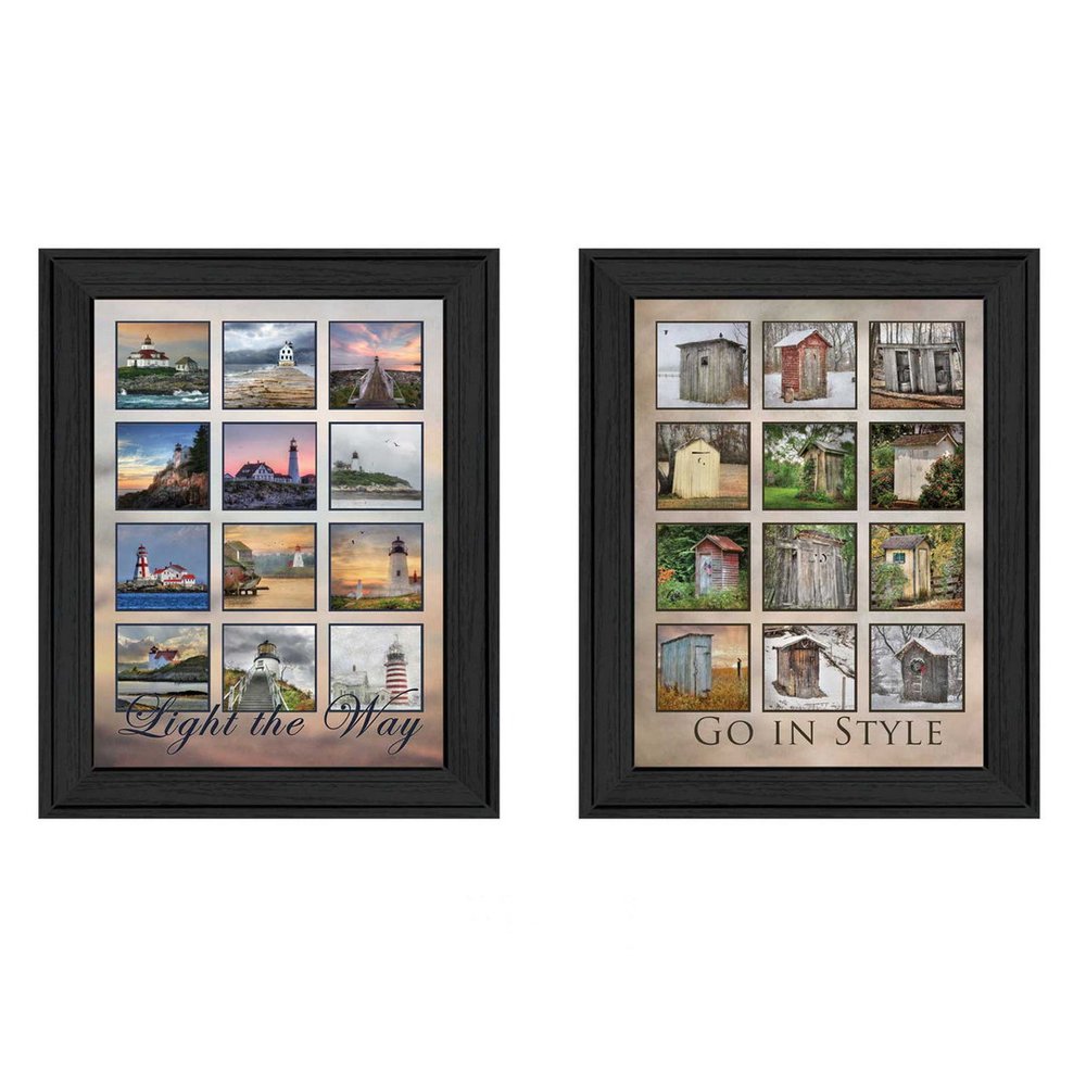 Set Of Two Light Your Way Black Framed Print Wall Art HomeRoots
