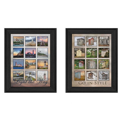 Set Of Two Light Your Way Black Framed Print Wall Art HomeRoots
