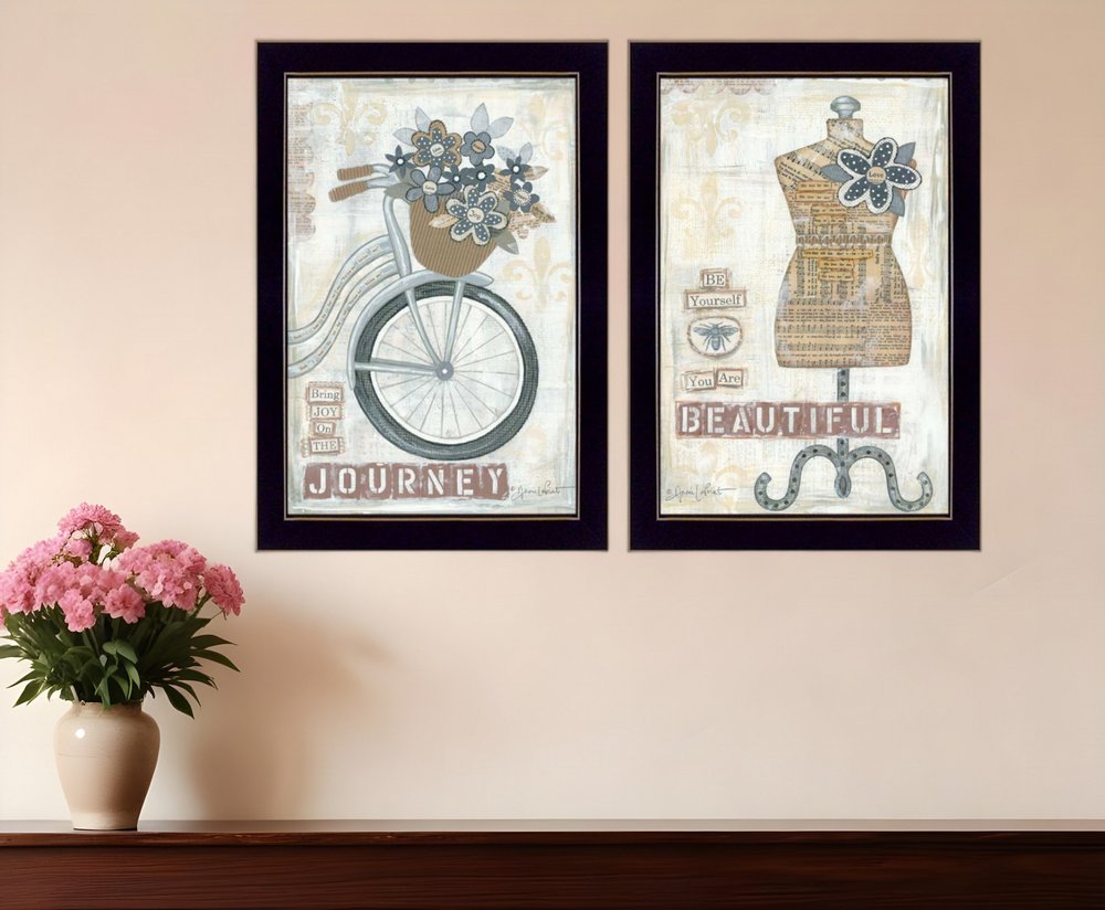 Set Of Two Beautiful Journey Black Framed Print Wall Art HomeRoots