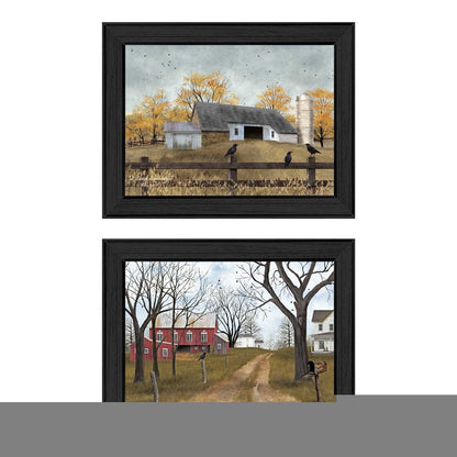 Set Of Two Country Roads 3 Black Framed Print Wall Art HomeRoots
