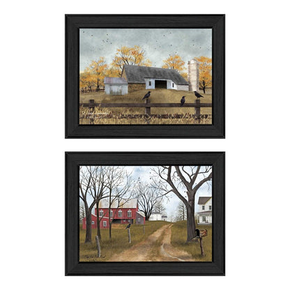 Set Of Two Country Roads 3 Black Framed Print Wall Art HomeRoots