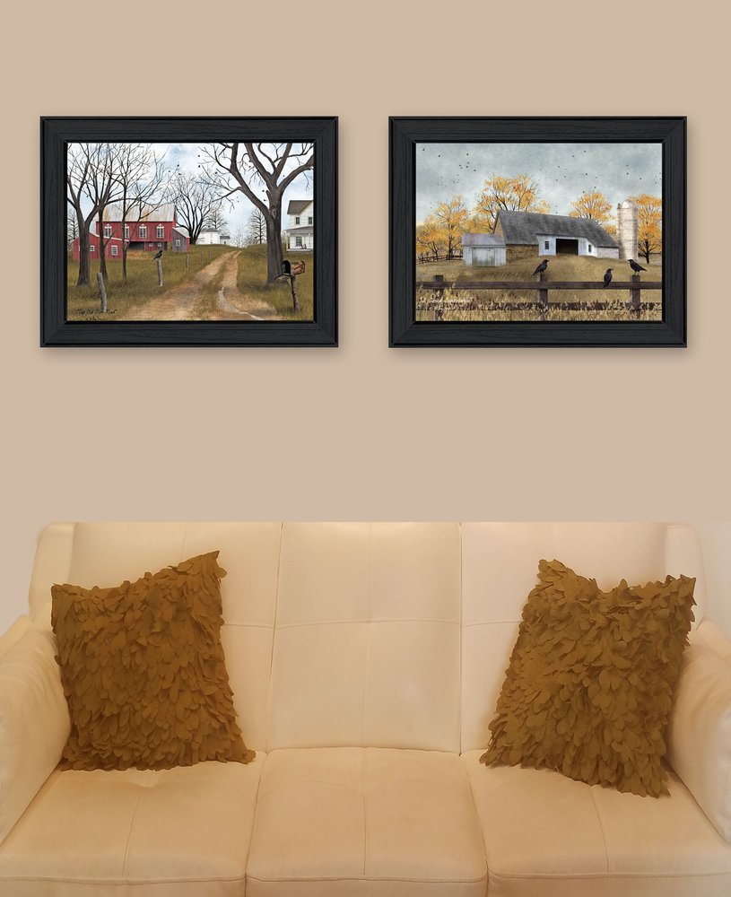 Set Of Two Country Roads 3 Black Framed Print Wall Art HomeRoots