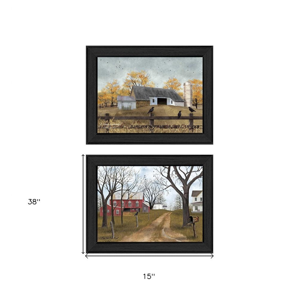 Set Of Two Country Roads 3 Black Framed Print Wall Art HomeRoots