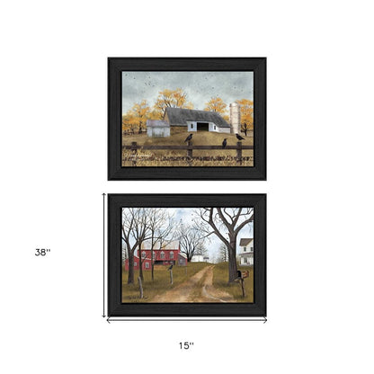 Set Of Two Country Roads 3 Black Framed Print Wall Art HomeRoots