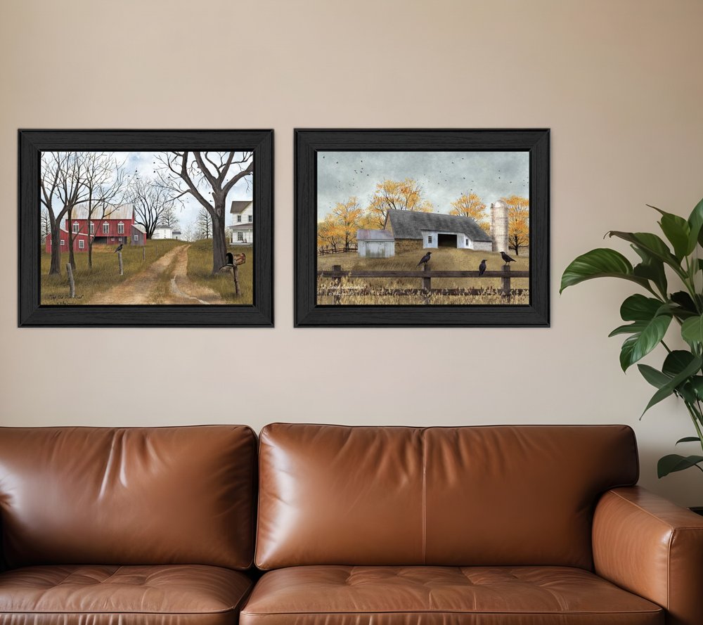 Set Of Two Country Roads 3 Black Framed Print Wall Art HomeRoots