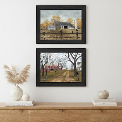 Set Of Two Country Roads 3 Black Framed Print Wall Art HomeRoots