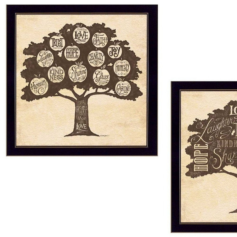 Set Of Two Family Trees Black Framed Print Wall Art HomeRoots