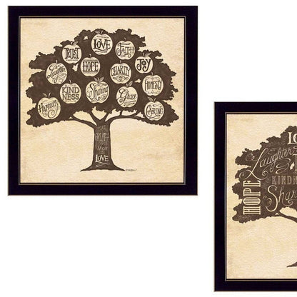 Set Of Two Family Trees Black Framed Print Wall Art HomeRoots
